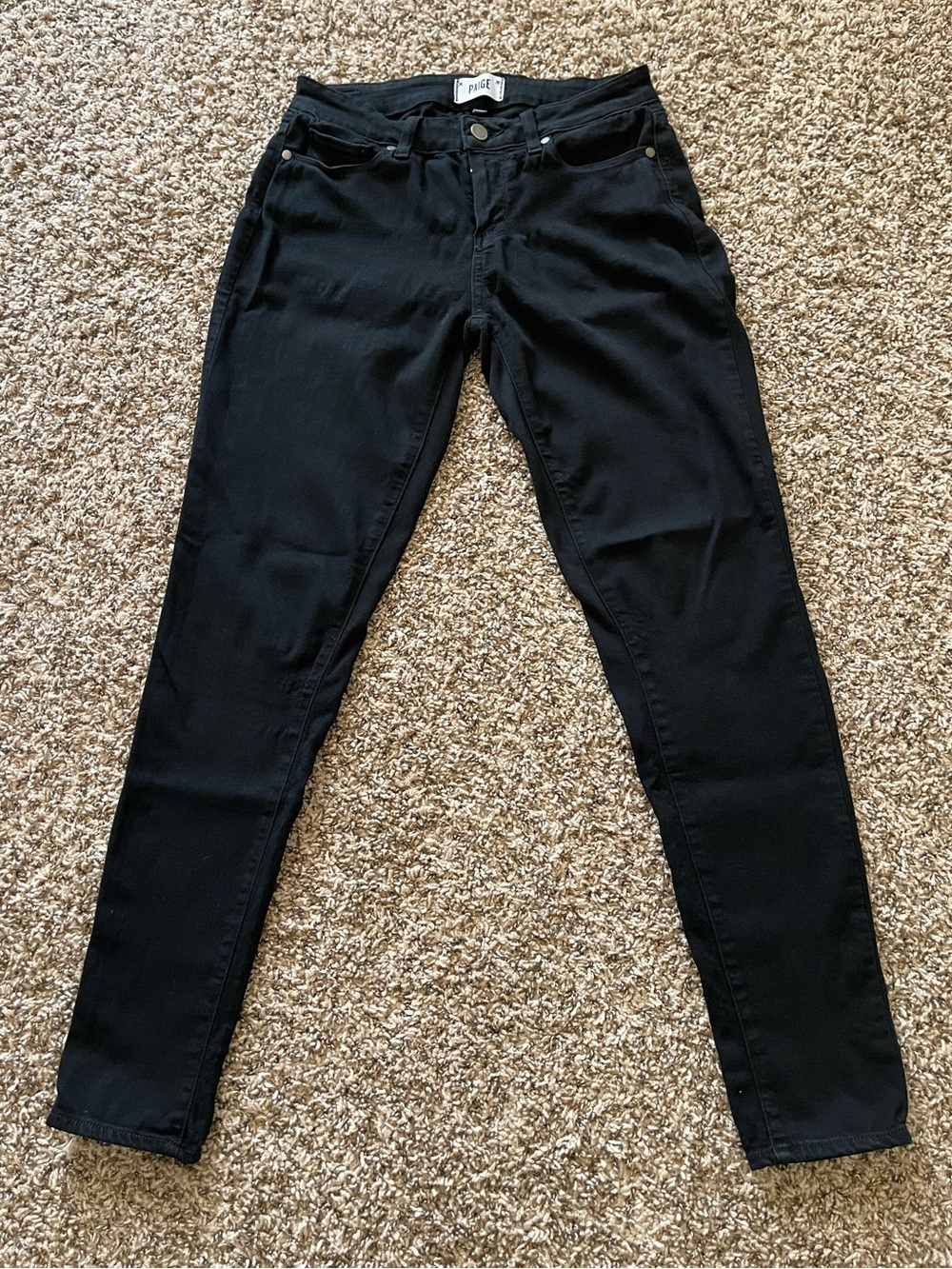 PAIGE Verdugo Ultra Skinny Jeans Women’s Size 29 Black Denim Mid Rise Stretch - Picture 1 of 11